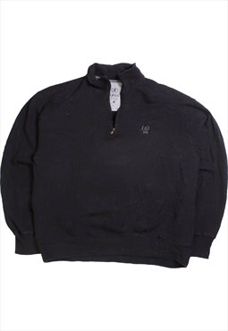 Vintage  Izod Sweatshirt Quarter Zip Black Large