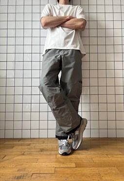 Vintage NORTH FACE Pants Ski Shell Trousers Baggy Grey 