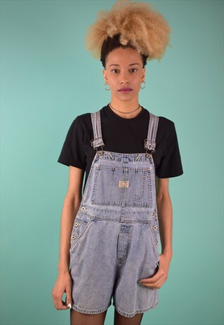 VINTAGE 90'S DENIM DUNGAREE SHORTS