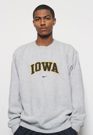 VINTAGE NIKE COLLEGE SPELLOUT SWEATSHIRT GREY