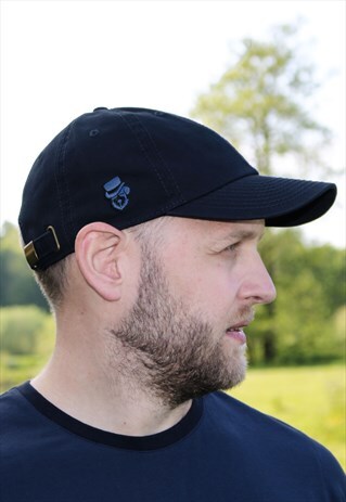 NAVY BLUE CHINO COTTON CAP WITH BLUE DOG