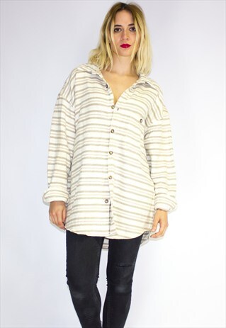 VINTAGE THICK STRIPED FLANNEL SHIRT
