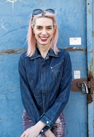 ZIP-UP CROPPED DENIM JACKET