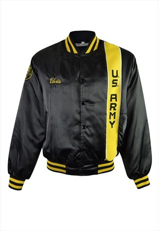 90S / 00S BLACK AND YELLOW U.S ARMY BOMBER JACKET
