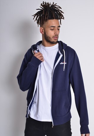 VINTAGE ELLESSE ZIP UP HOODIE BLUE