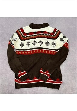 Vintage abstract knitted jumper Men's L