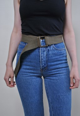 Green military belt Canvas Cotton vintage belt Webbing Belt 