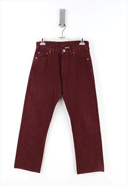 Levi's 501 High Waist Jeans in Burgundy Denim - W29 - L36