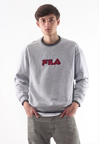 VINTAGE FILA CREW NECK 90S GREY BIG LOGO