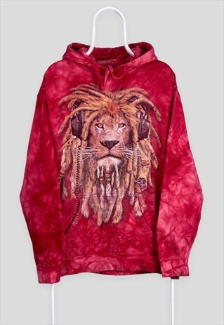 VINTAGE RAINFOREST CAFE TIE DYE HOODIE RED LION GRAPHIC