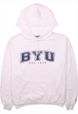 Vintage 90's Champion Hoodie BYU Est.1875 Pullover White