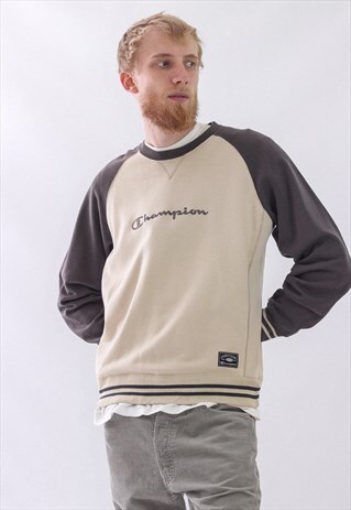 VINTAGE MENS CHAMPION BIG LOGO SWEATSHIRT CREW NECK