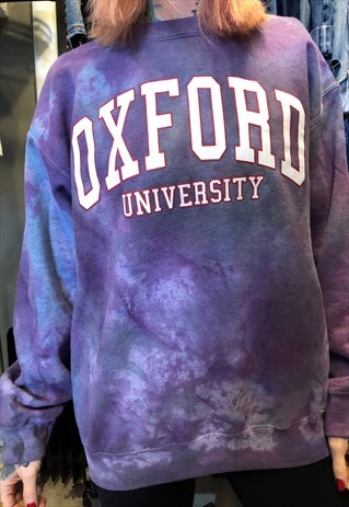 OXFORD UNIVERSITY TIE DYE FLEECE SWEATSHIRT