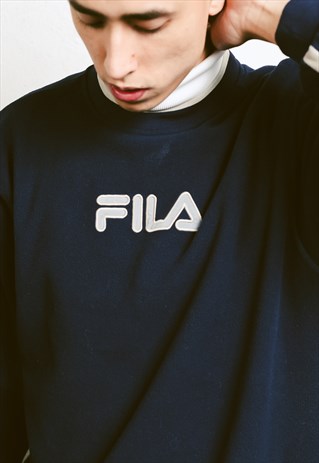 VINTAGE 90S FILA DARK BLUE SWEATSHIRT