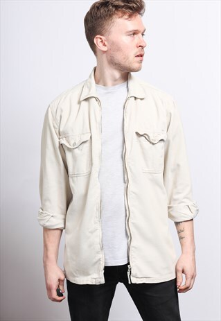 VINTAGE CORDUROY CORD SHIRT CREAM