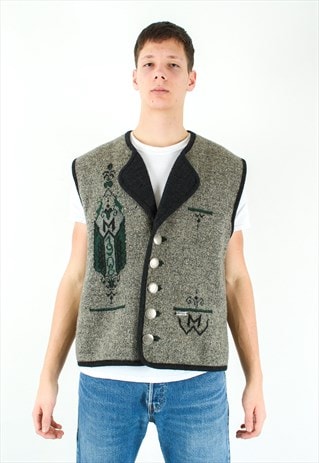 WESENJAK TRACHTEN UK 44 US WOOL GILET JACKET VEST WAISTCOAT