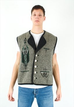 Wesenjak Trachten Uk 44 Us Wool Gilet Jacket Vest Waistcoat