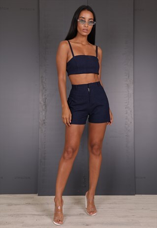 AYM WELLS DENIM SHORTS IN DARK BLUE DENIM