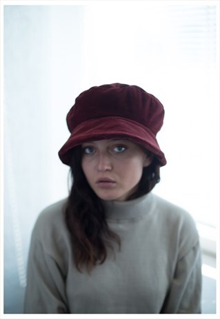 VINTAGE 80'S MAROON VELVET HAT
