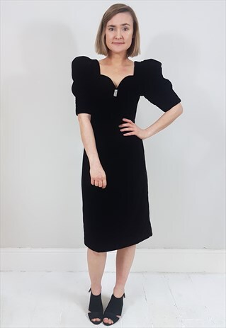 Black Dress with Puffy Sleeves
