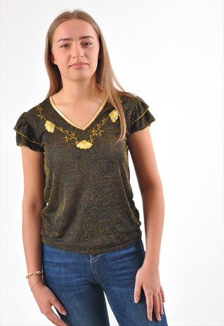 VINTAGE 80'S TOP IN GOLD