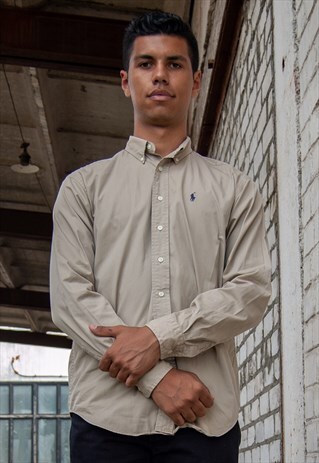 VINTAGE RETRO BEIGE RALPH LAUREN SHIRT