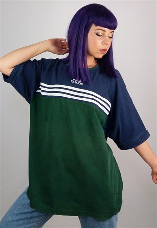 VINTAGE 90'S UNISEX ADIDAS COLOUR-BLOCK T-SHIRT