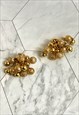 70S GOLD BAUBLE EARRINGS STATEMENT VINTAGE JEWELLERY 