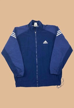 Vintage Fleece Adidas Fleece Full Zip Blue XL