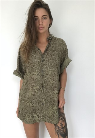 PATTERNED OVERSIZED RETRO VINTAGE UNISEX FESTIVAL SHIRT