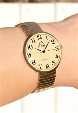 Gold Watch with Expander Strap