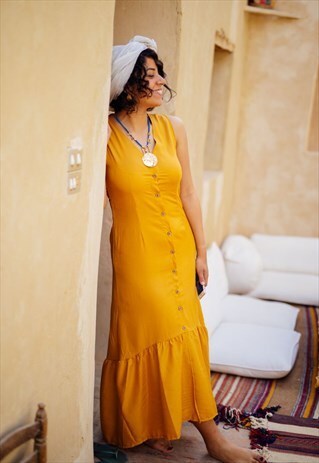 FATMA MUSTARD DRESS