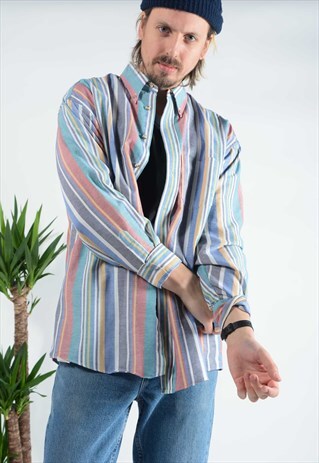 VINTAGE SKATER SHIRT IN PASTEL STRIPES