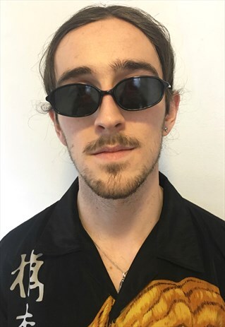 90S SLIM BLACK VINTAGE RARE SUNGLASSES