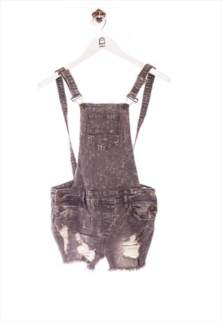 VINTAGE U2B OVERALL DESTRUCTED SHORTS LOOK GREY