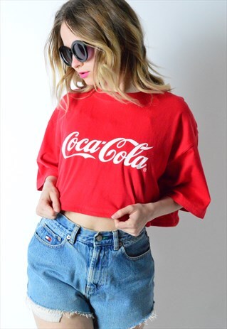 REWORKED VINTAGE 90S RED CROPPED T-SHIRT