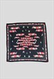 70's Vintage Black Red White Abstract Hand Rolled Scarf
