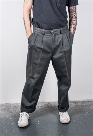 DOCKERS VINTAGE 1980S GREY TROUSERS