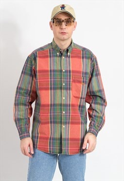 Armani vintage denim shirt in plaid pattern button down