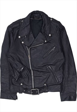 Vintage 90's Unknown Leather Jacket Biker Jacket Genuine