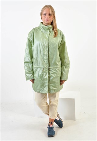 VINTAGE WINDBREAKER PARKA JACKET IN GREEN