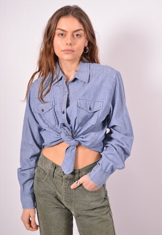 VINTAGE POLO RALPH LAUREN SHIRT BLUE