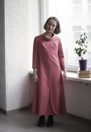 VINTAGE 60'S PINK TEXTURED DRESS