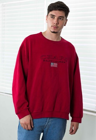 VINTAGE CHAPS RALPH LAUREN SWEATSHIRT LOGO 90S XXL 21.4