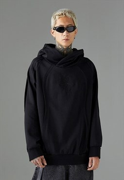 Utility hoodie Japanese style pullover gorpcore jumper black