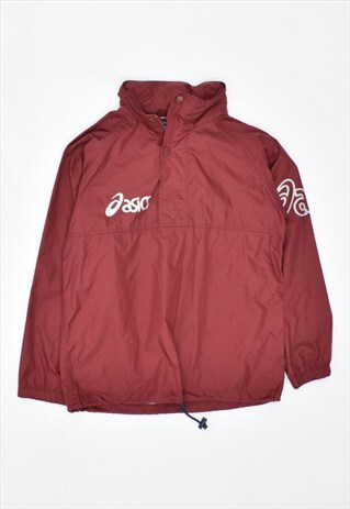 VINTAGE 90'S ASICS PULLOVER JACKET MAROON