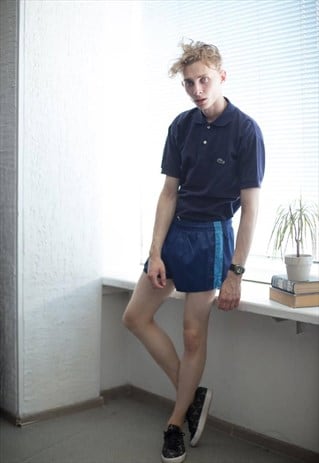 VINTAGE 80'S NAVY SPORTS SHORTS