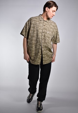 VINTAGE COLUMBIA ALLOVER FISH PRINT SHIRT