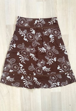 Y2K Floral Sequin Print Midi Skirt