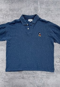 Vintage 90's Blue Disney Mickey Mouse Polo T-Shirt